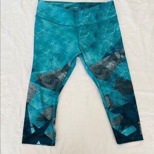 Reebok Blue and Gray Artistic Leggings